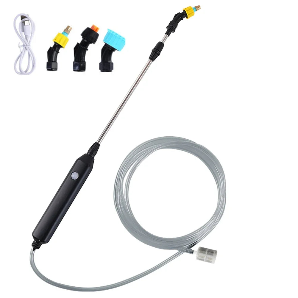 Electric Sprayer with 2/4 Nozzles Garden Watering Spray Gun with 2/3/5/6/8m Pipes Type-C/USB Telescopic Handle Irrigation Tools
