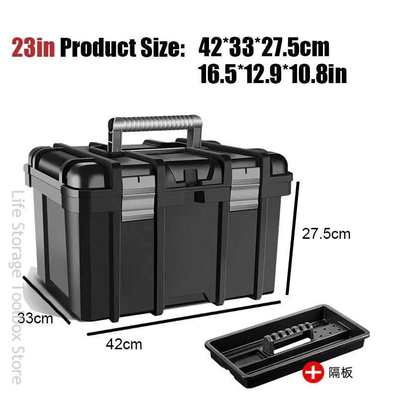 Large Tool Box Increase In Height Suitcases Hardware Parts Box Portable Tool Organizer Professional ToolBox For Garage Workshop