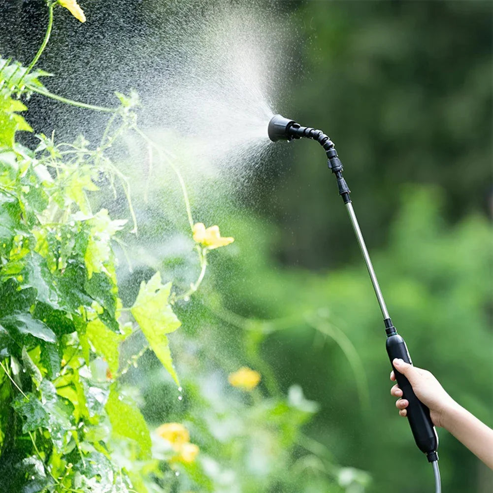 Electric Sprayer with 2/4 Nozzles Garden Watering Spray Gun with 2/3/5/6/8m Pipes Type-C/USB Telescopic Handle Irrigation Tools