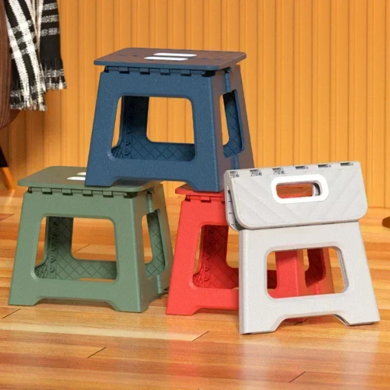2024 New Adult Children Portable Folding Stool Thickened Plastic Saddle Chair For Outdoor Camping And Fishing