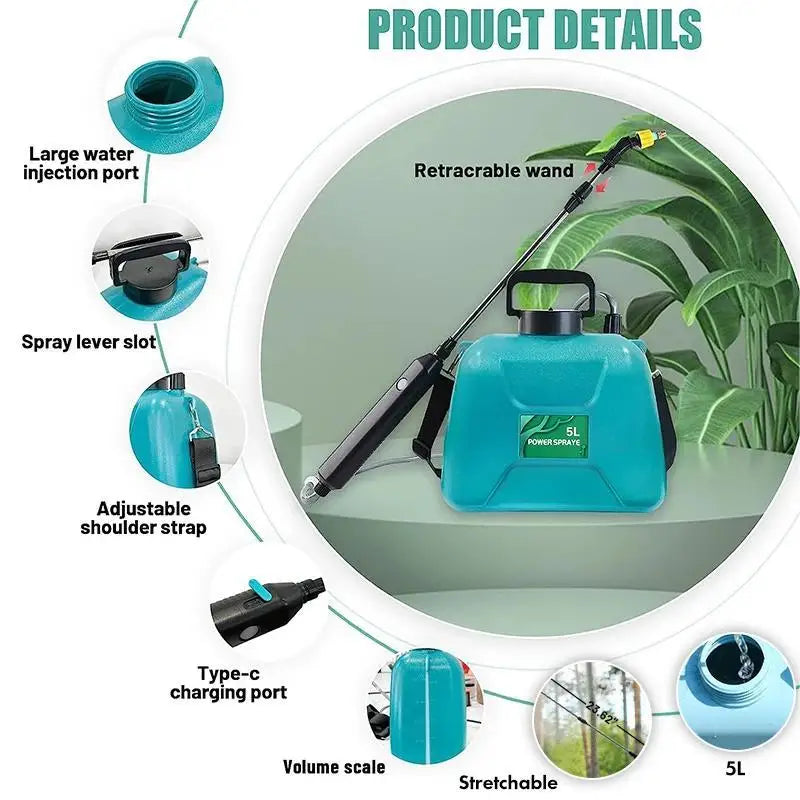 8L Electric Sprayer Garden Automatic atomic USB Rechargeable Plant Sprayer boot sprinting water Can Garden Irrigation