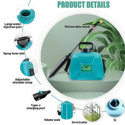 8L Electric Sprayer Garden Automatic atomic USB Rechargeable Plant Sprayer boot sprinting water Can Garden Irrigation