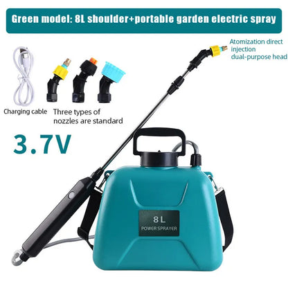 8L Electric Sprayer Garden Automatic atomic USB Rechargeable Plant Sprayer boot sprinting water Can Garden Irrigation