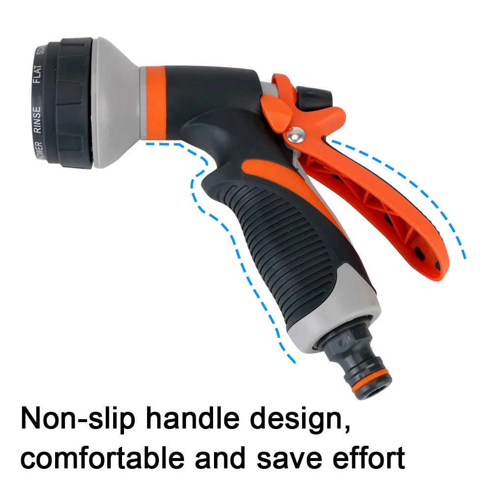 Lawn Spray Watering 8 Spray Modes Garden Tools For Garden Washing Car High Pressure Water Tool Adjustable Hose Sprinkle Nozzle