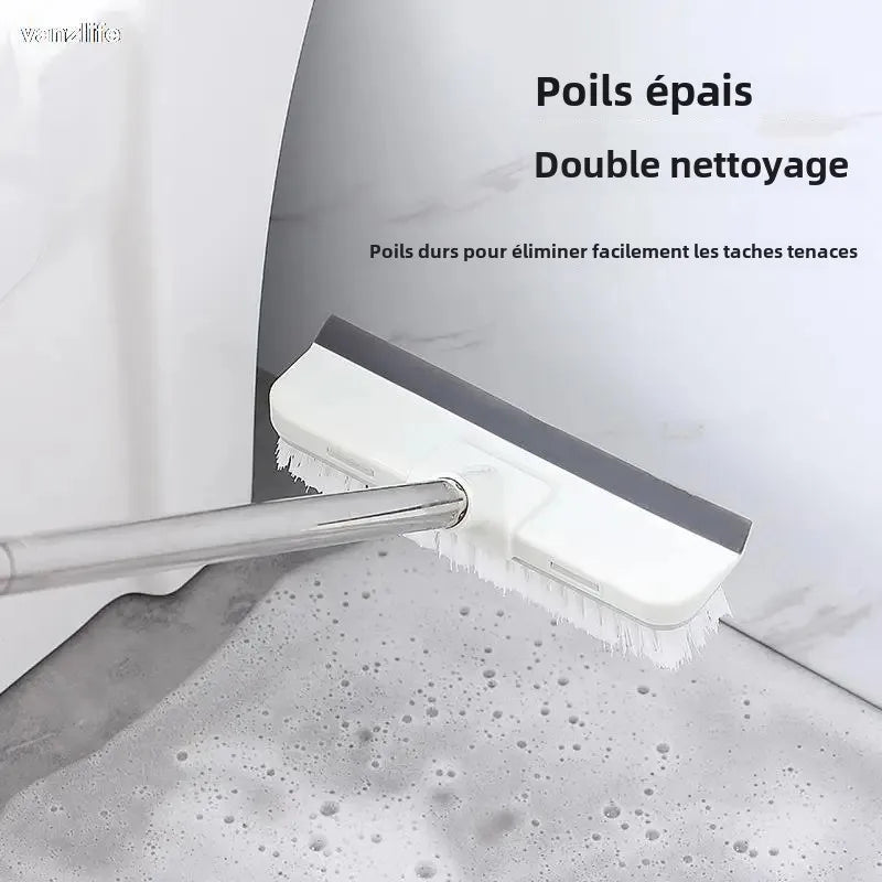 VanzLife Long Handle Toilet Brush - Floor Cleaning Wiper for Ceramic Tile Bathroom Non-Slip Bristles Toilet Bowl Cleaner