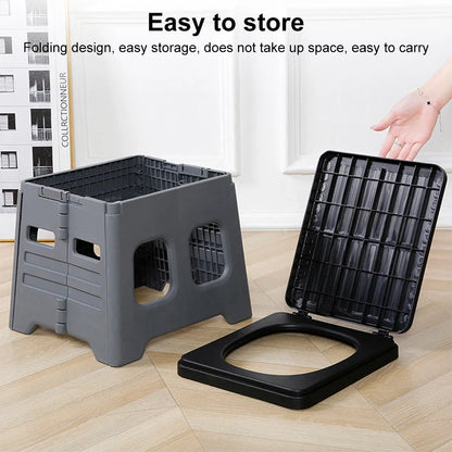 Camping Folding Toilet Movable Car Toilet Bucket Car Emergency Self-driving Travel Portable Outdoor Toilet Portable Trash Can