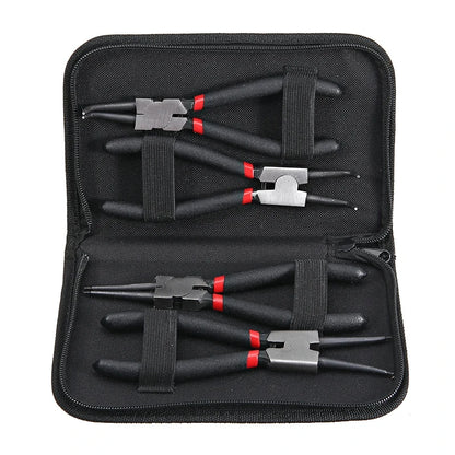 Jeu de pinces à circlips de 7 pouces, pince à Long nez, pince pliée, intérieur et extérieur, outil de retrait d'anneau à pression de retenue, 4 pièces