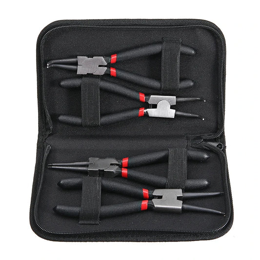 Jeu de pinces à circlips de 7 pouces, pince à Long nez, pince pliée, intérieur et extérieur, outil de retrait d'anneau à pression de retenue, 4 pièces