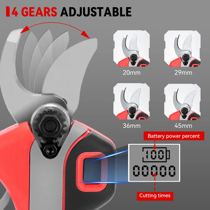 ONEVAN 30mm 4Gears Brushless Electric Pruning Shears Cordless Rechargeable Fruit Tree Bonsai Pruning For Makita 18V Battery Pin