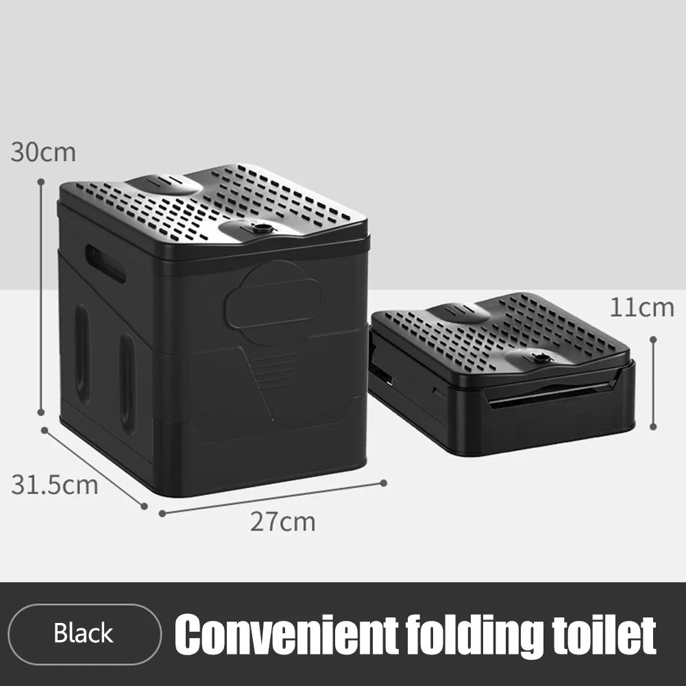 Camping Folding Toilet Movable Car Toilet Bucket Car Emergency Self-driving Travel Portable Outdoor Toilet Portable Trash Can