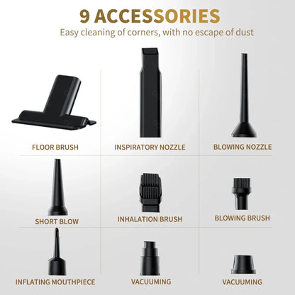 CENRR Mini Car Vacuum Cleaner 360000PA Powerful Wireless Cordless Car Cleaner Handheld Cleaning Machine Portable Vacuum Cleaner
