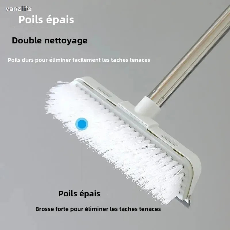 VanzLife Long Handle Toilet Brush - Floor Cleaning Wiper for Ceramic Tile Bathroom Non-Slip Bristles Toilet Bowl Cleaner