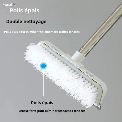 VanzLife Long Handle Toilet Brush - Floor Cleaning Wiper for Ceramic Tile Bathroom Non-Slip Bristles Toilet Bowl Cleaner