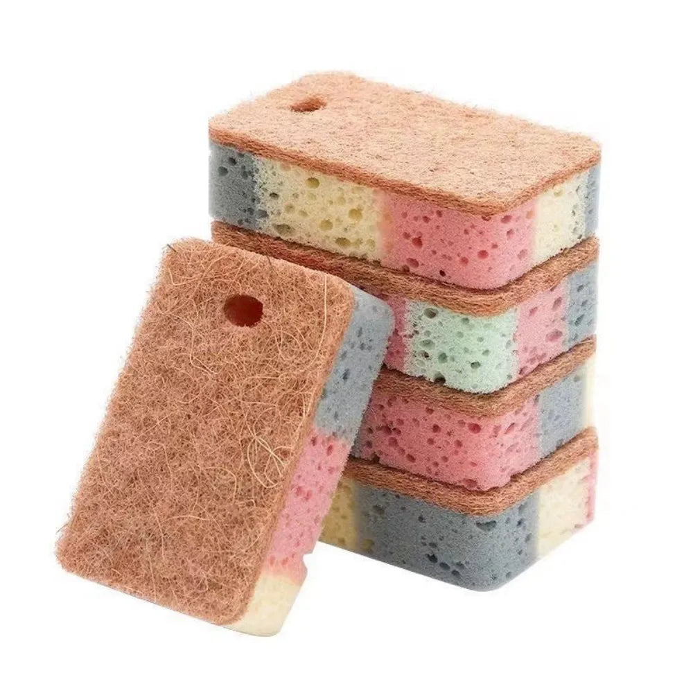 5 Sets Of Double-Sided Cleaning Sponge, Honeycomb Sponge, Household Dishwashing, Cleaning, Decontamination, Cleaning Wipe