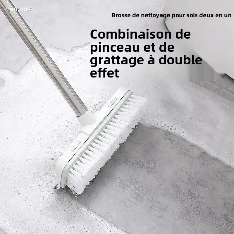VanzLife Long Handle Toilet Brush - Floor Cleaning Wiper for Ceramic Tile Bathroom Non-Slip Bristles Toilet Bowl Cleaner