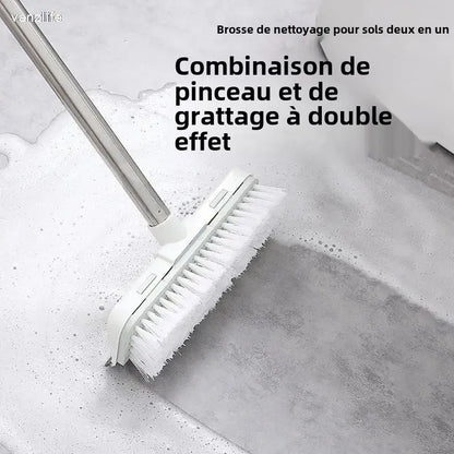VanzLife Long Handle Toilet Brush - Floor Cleaning Wiper for Ceramic Tile Bathroom Non-Slip Bristles Toilet Bowl Cleaner
