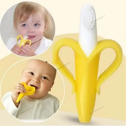 Banana Shape Baby Teether BPA Free Silicone Teething Toothbrush for Toddlers Chewable Dental Care Training Toothbrush for Infant