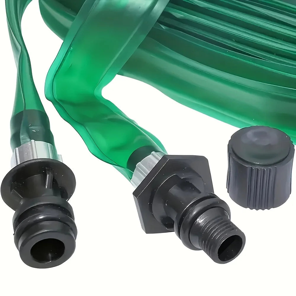 1 set of sprinkler heads and soaking hoses. The ground soaking drip hose is very suitable for gardens and vegetable gardens