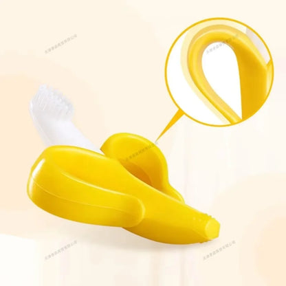 Banana Shape Baby Teether BPA Free Silicone Teething Toothbrush for Toddlers Chewable Dental Care Training Toothbrush for Infant