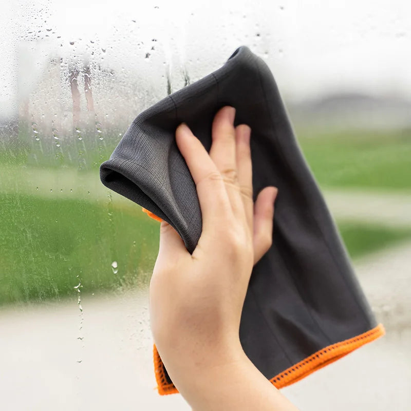 Microfiber Carbon Cloth to Wipe Windows Wine Glasses Tableware Glass Cleaning Cloth Carbon Fiber Rag