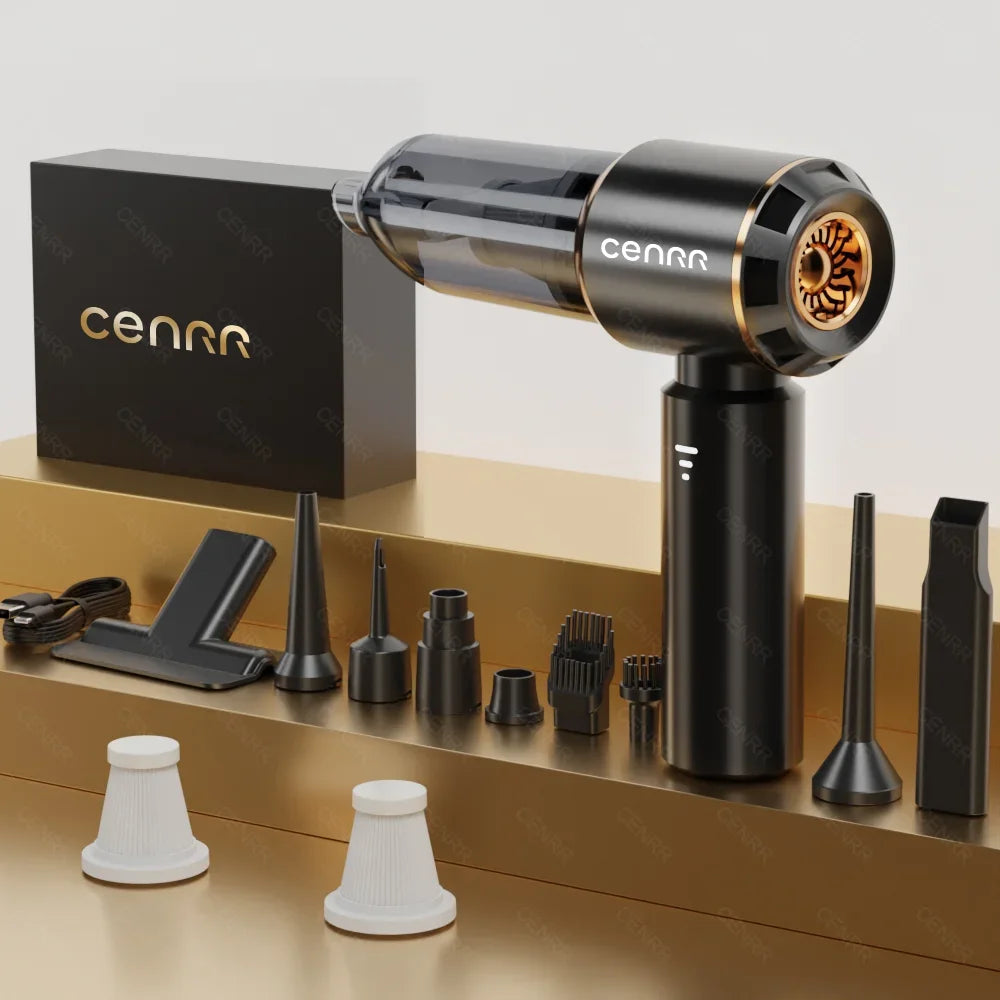 CENRR Mini Car Vacuum Cleaner 360000PA Powerful Wireless Cordless Car Cleaner Handheld Cleaning Machine Portable Vacuum Cleaner