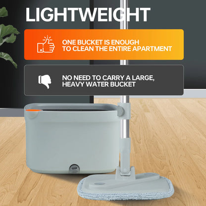 Spin Mop with Bucket Set with 4 Replaceable Mop Pads Home Cleaning Wet and Dry Mop Household 360 Flat Floor Mop and Bucket Set