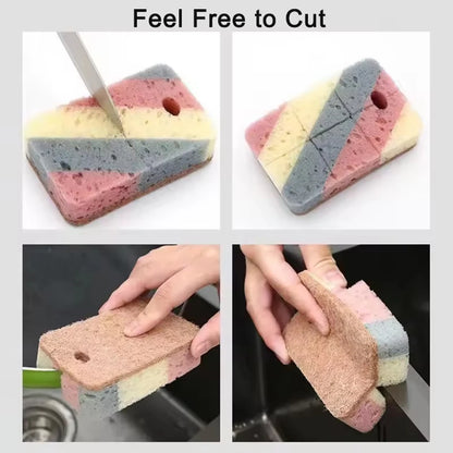 5 Sets Of Double-Sided Cleaning Sponge, Honeycomb Sponge, Household Dishwashing, Cleaning, Decontamination, Cleaning Wipe