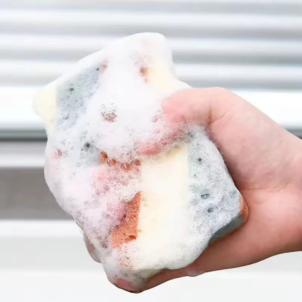 5 Sets Of Double-Sided Cleaning Sponge, Honeycomb Sponge, Household Dishwashing, Cleaning, Decontamination, Cleaning Wipe