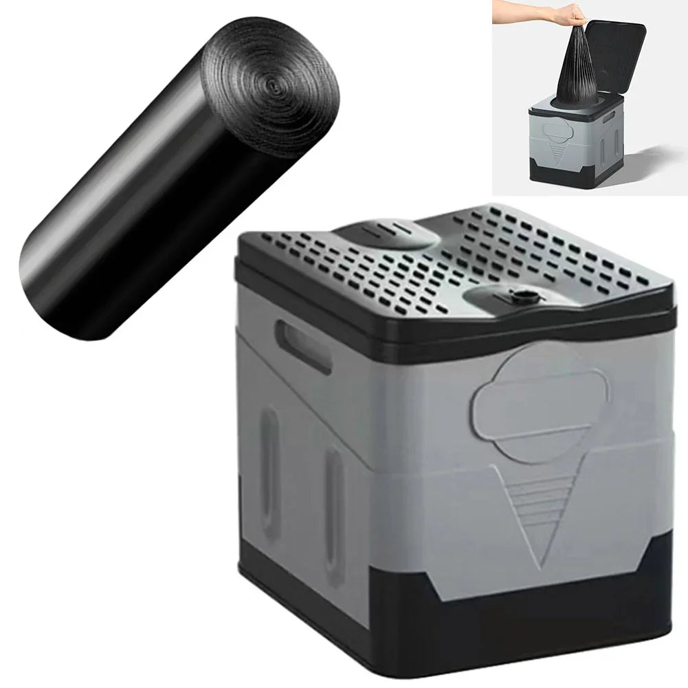 Camping Folding Toilet Movable Car Toilet Bucket Car Emergency Self-driving Travel Portable Outdoor Toilet Portable Trash Can