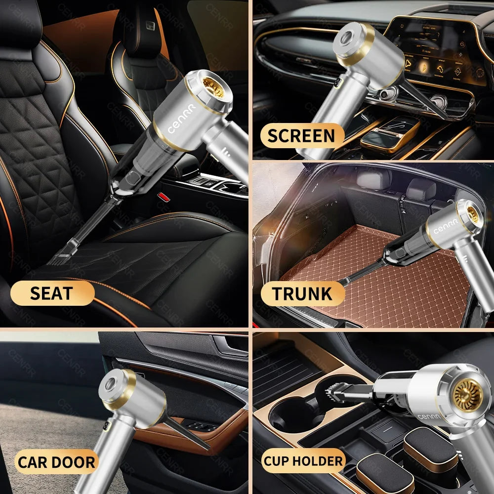 CENRR Mini Car Vacuum Cleaner 360000PA Powerful Wireless Cordless Car Cleaner Handheld Cleaning Machine Portable Vacuum Cleaner