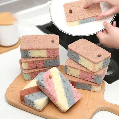 5 Sets Of Double-Sided Cleaning Sponge, Honeycomb Sponge, Household Dishwashing, Cleaning, Decontamination, Cleaning Wipe