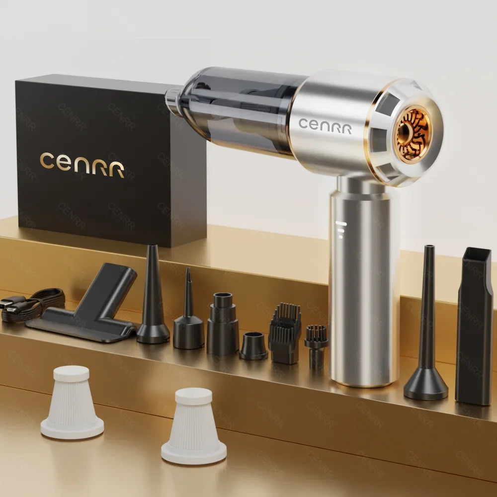 CENRR Mini Car Vacuum Cleaner 360000PA Powerful Wireless Cordless Car Cleaner Handheld Cleaning Machine Portable Vacuum Cleaner