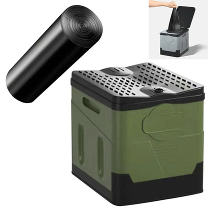 Camping Folding Toilet Movable Car Toilet Bucket Car Emergency Self-driving Travel Portable Outdoor Toilet Portable Trash Can