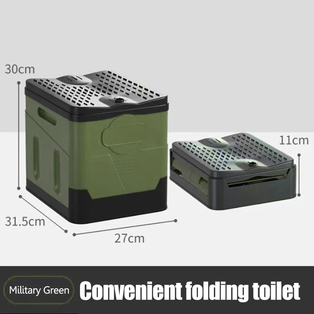 Camping Folding Toilet Movable Car Toilet Bucket Car Emergency Self-driving Travel Portable Outdoor Toilet Portable Trash Can