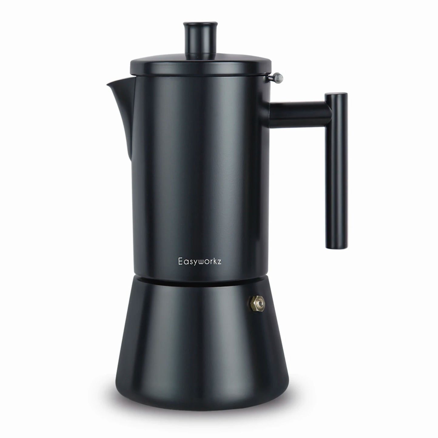 Easyworkz Diego Stovetop Espresso Maker Stainless Steel Italian Coffee Machine Maker 4Cup 6.8 oz Induction Moka Pot