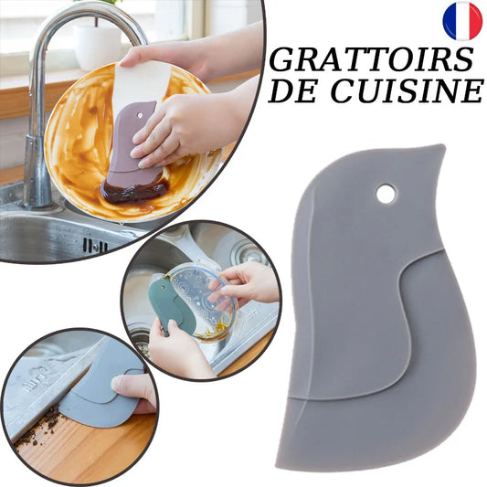 Multi-function Soft Blade Scraper Penguin Baking Scraper Oil Plate Stove Oil Stains Cleaning Tool Kitchen Accessory VIE LENTE