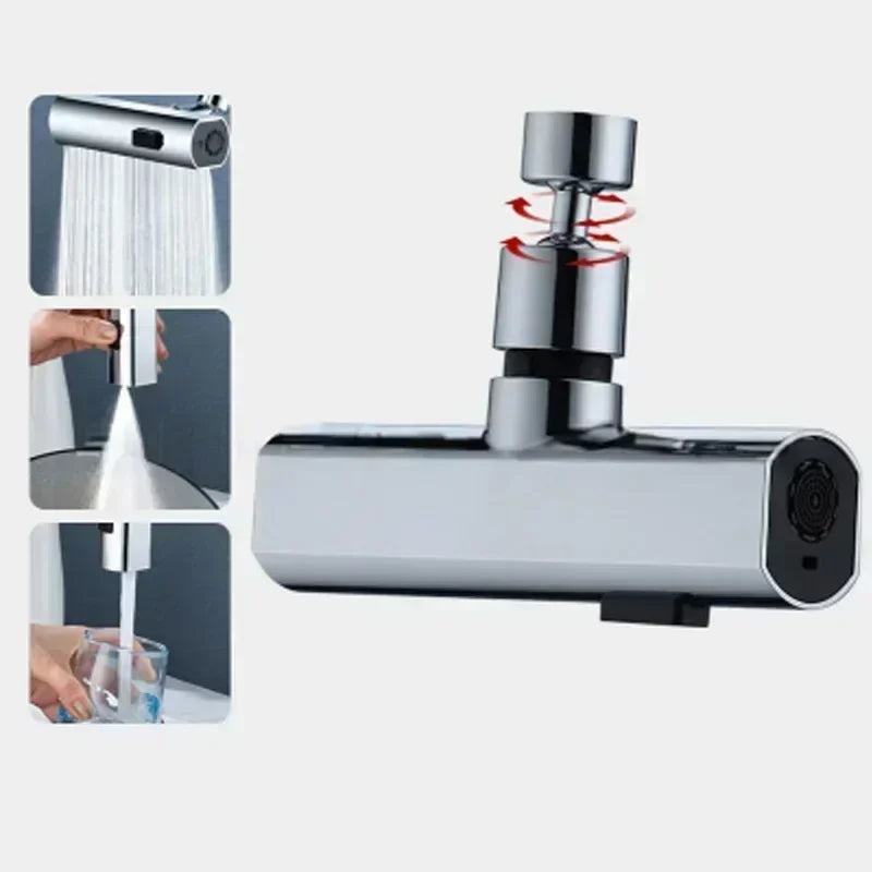 New Kitchen Waterfall Three-mode Universal Swivel Extension Faucet Splash-proof Nozzle Sink Multi-function