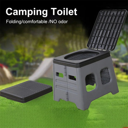 Camping Folding Toilet Movable Car Toilet Bucket Car Emergency Self-driving Travel Portable Outdoor Toilet Portable Trash Can