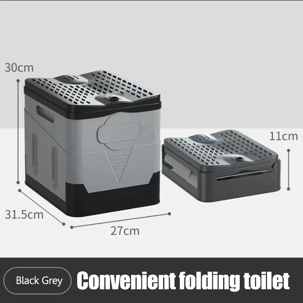 Camping Folding Toilet Movable Car Toilet Bucket Car Emergency Self-driving Travel Portable Outdoor Toilet Portable Trash Can