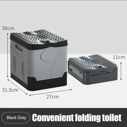 Camping Folding Toilet Movable Car Toilet Bucket Car Emergency Self-driving Travel Portable Outdoor Toilet Portable Trash Can