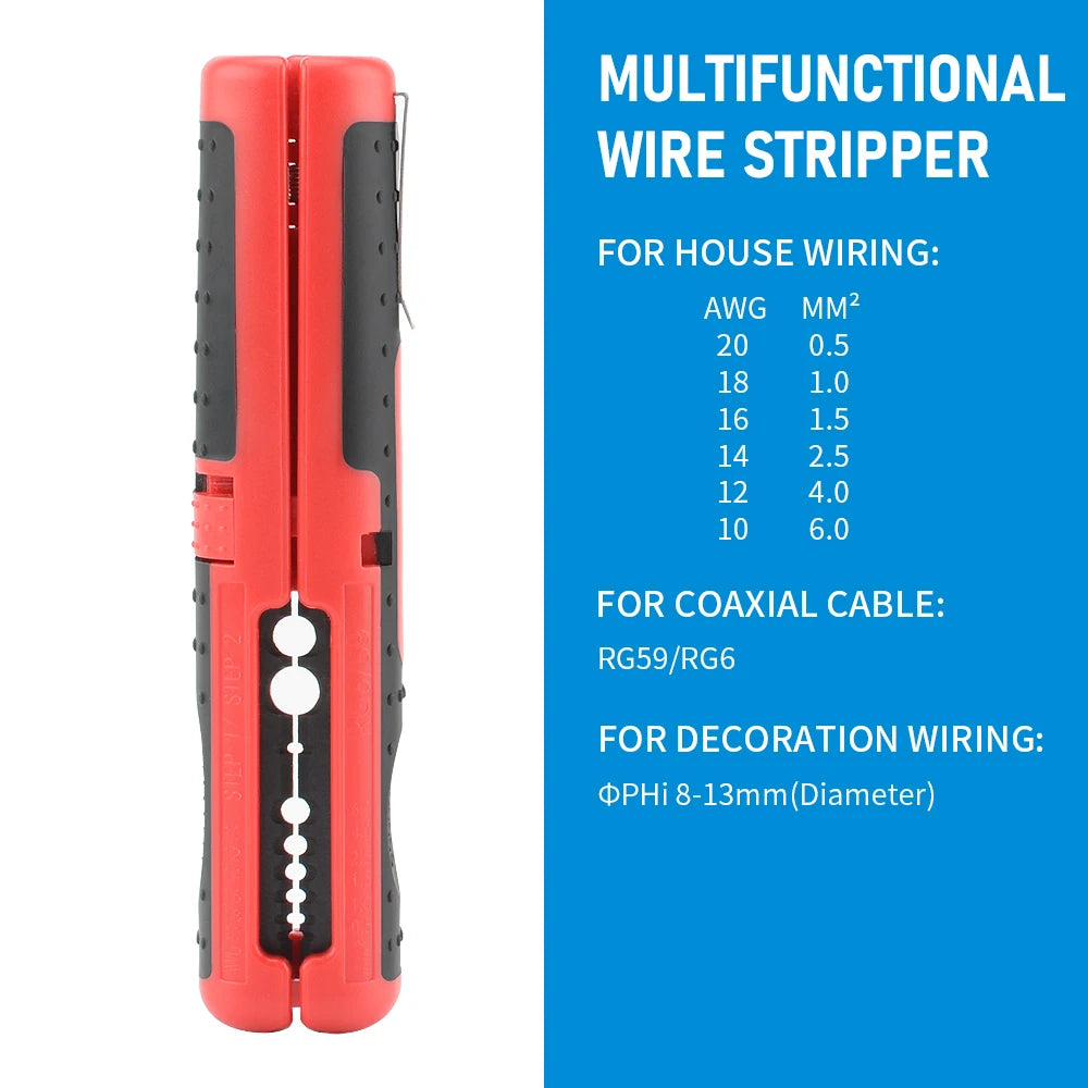 Multifunctional Cable Wire Stripper Cutter Pliers Hand Tool Hardware Tool Portable Anti-skid Handle Strip pen clip