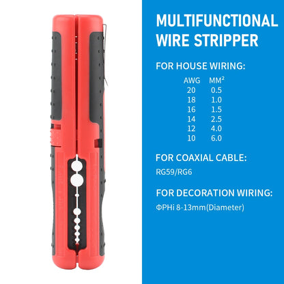 Multifunctional Cable Wire Stripper Cutter Pliers Hand Tool Hardware Tool Portable Anti-skid Handle Strip pen clip